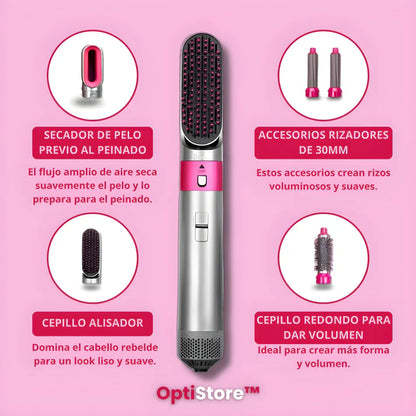 Cepillo secador 5 en 1 alisador de pelo